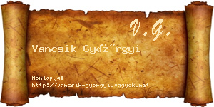 Vancsik Györgyi névjegykártya